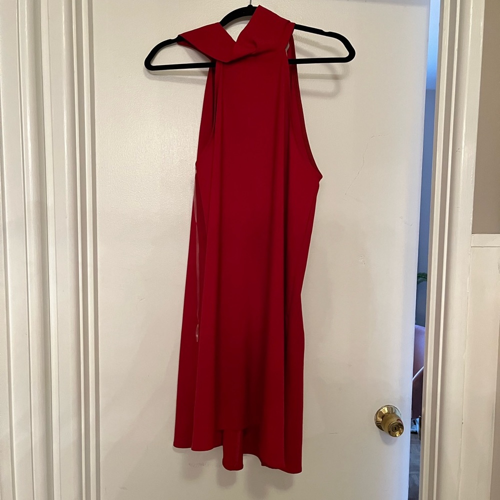 Red cows neck dress size L